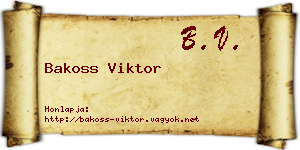 Bakoss Viktor névjegykártya