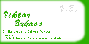 viktor bakoss business card